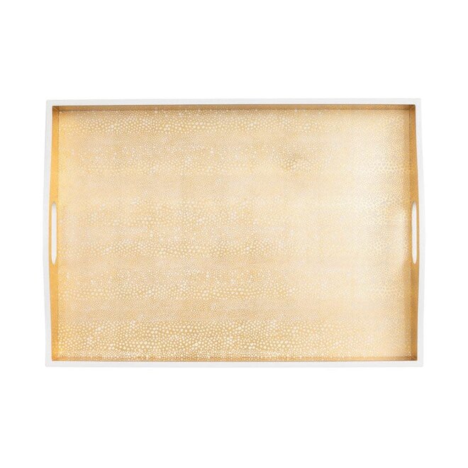 Pebble Gold Lacquer Large Rectangle Tray
