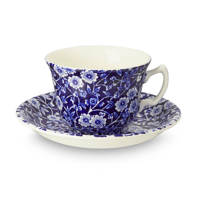 Blue Calico Teacup & Saucer