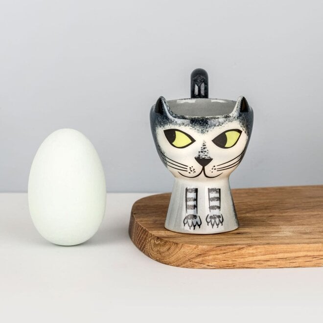 Grey Tabby Cat Egg Cup