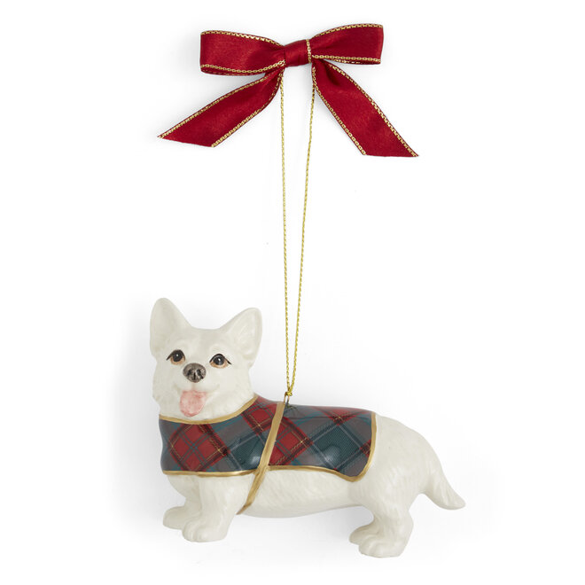 Christmas Tree Tartan Corgi Ornament