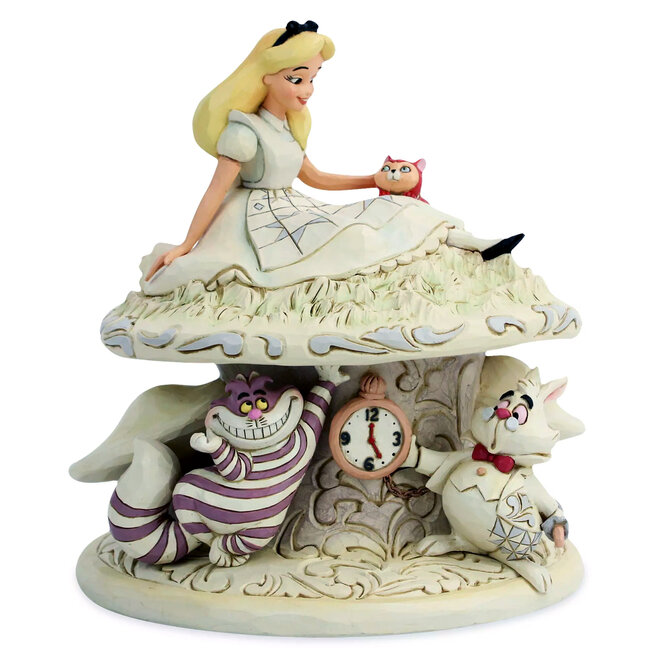 Disney Traditions x Jim Shore Alice in Wonderland ''Whimsy & Wonder'' White Woodland Figurine
