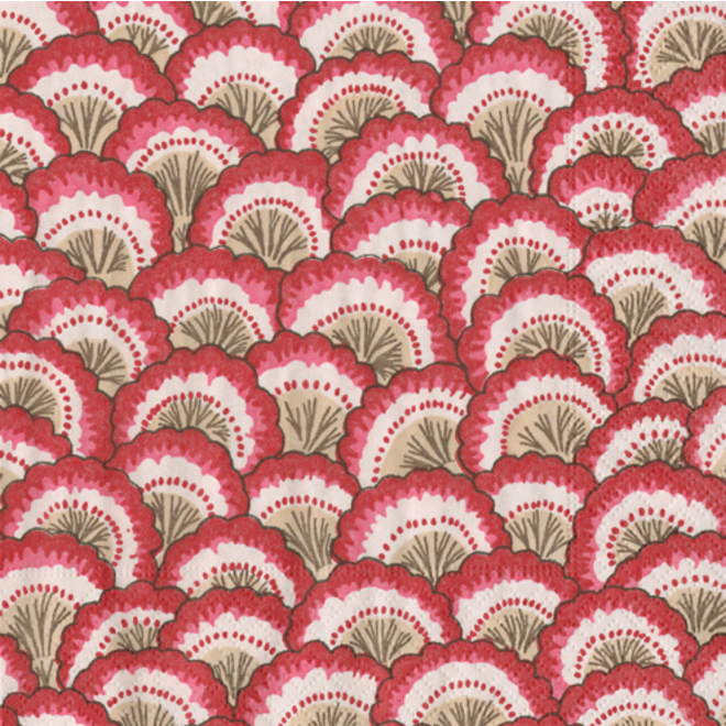 Pontchartrain Scallop Red Paper Cocktail Napkins