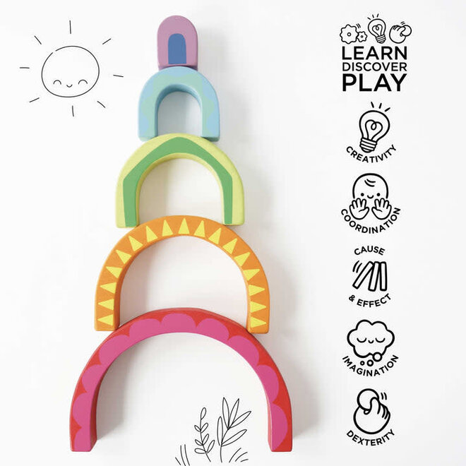 Rainbow Tunnel Wooden Stacking Toy