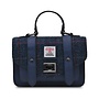 Harris Tweed Navy Over-Check Mini Satchel