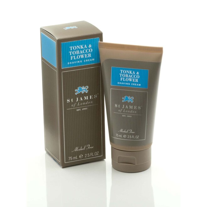 St. James of London Tonka & Tobacco Flower Shave Cream Travel Tube