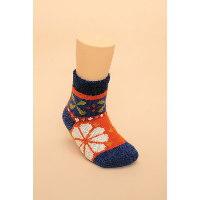 Kid's Fair Isles Cosy Socks (Tangerine)