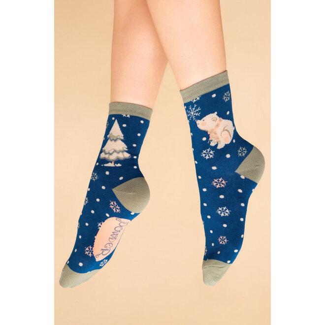 North Pole-ar Bear Navy Women's Sock