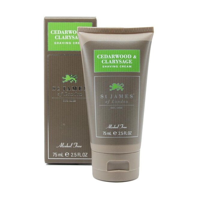 St. James of London Cedarwood & Clarysage Shaving Cream Travel Tube