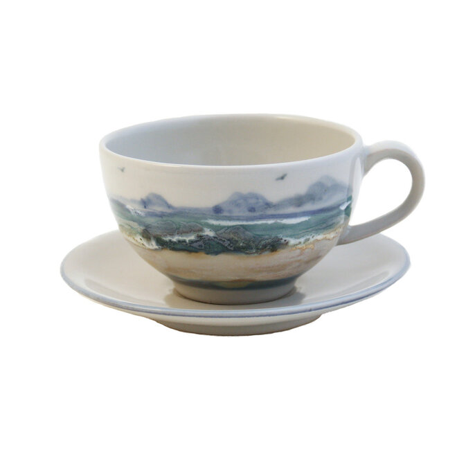 Highland Stoneware Seascape Cappuccino Cup & Saucer