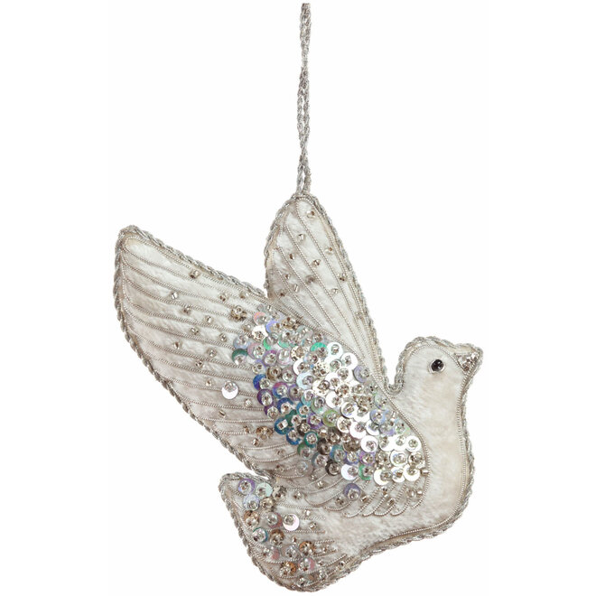 St. Nicolas Silver Jewel Dove Ornament