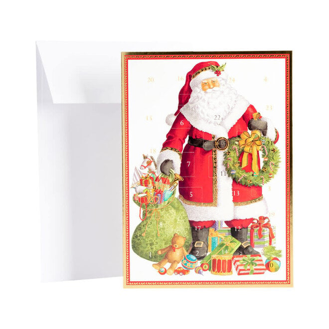 Standing Santa Claus Advent Calendar Greeting Card