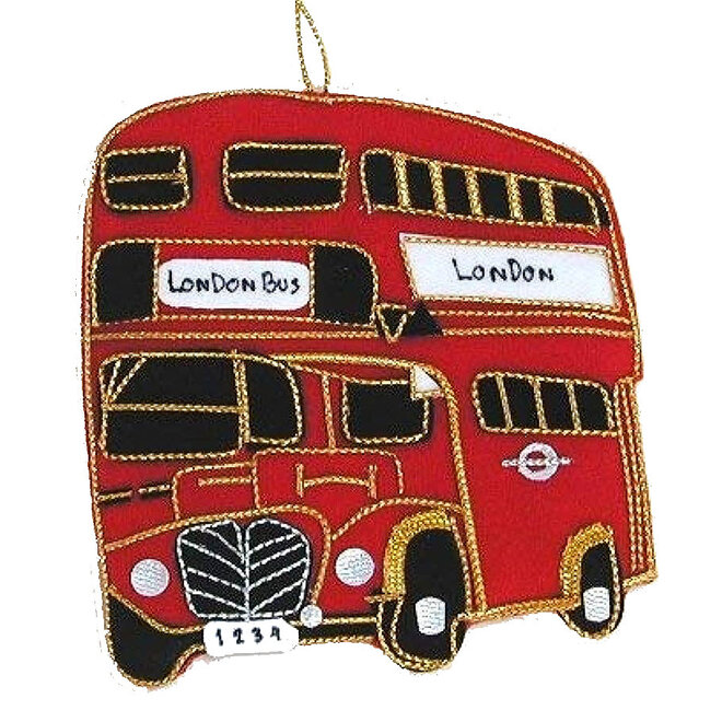 St. Nicolas Velvet London Bus Ornament