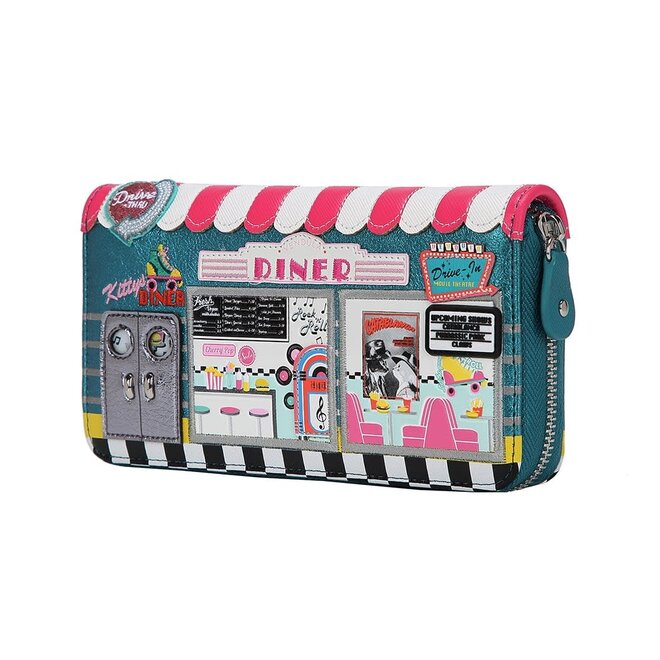 Kitty's Diner Large Ziparound Wallet