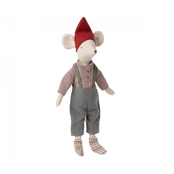 Christmas Mouse, Medium - Boy (Overalls)