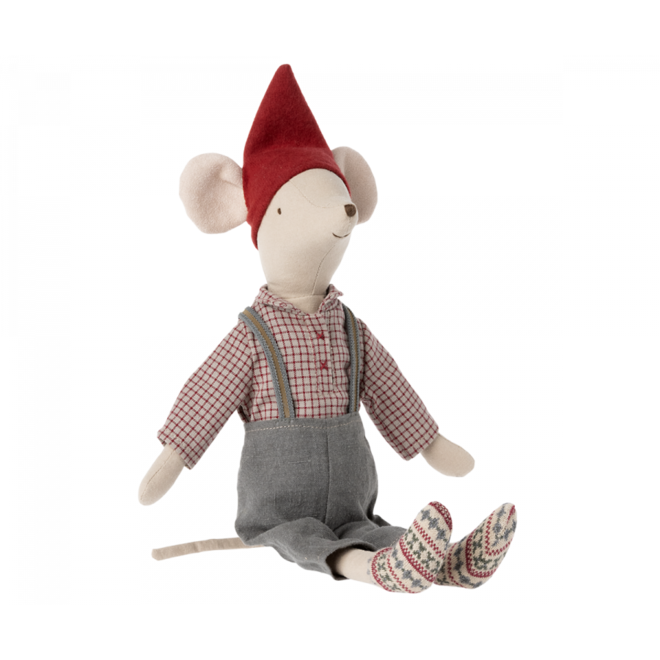 Christmas Mouse, Medium - Overalls