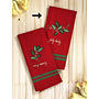 Holly Gingham Jolly Holly Embroidered Tea Towel