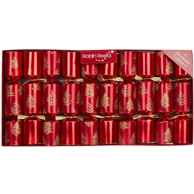 Red Tree Flakes Christmas Crackers (Box of 10)