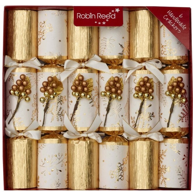 Gold & White Christmas Carol Cracker (Box of 6)