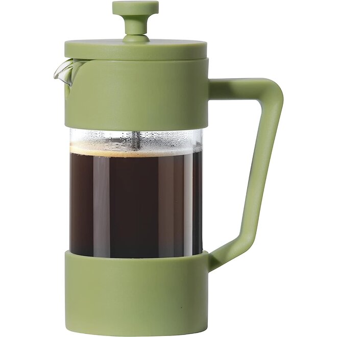 Oggi 3 Cup Borosilicate Glass French Press (Olive Green)