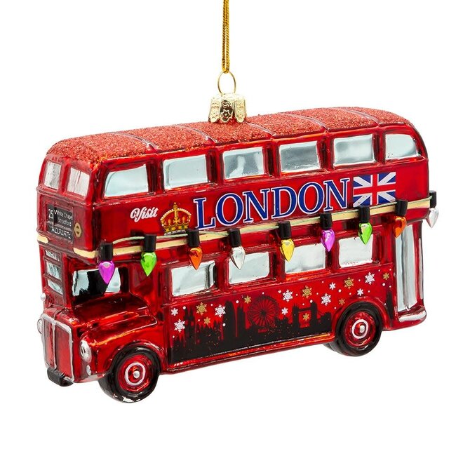 Kurt Adler London Bus Glass Ornament