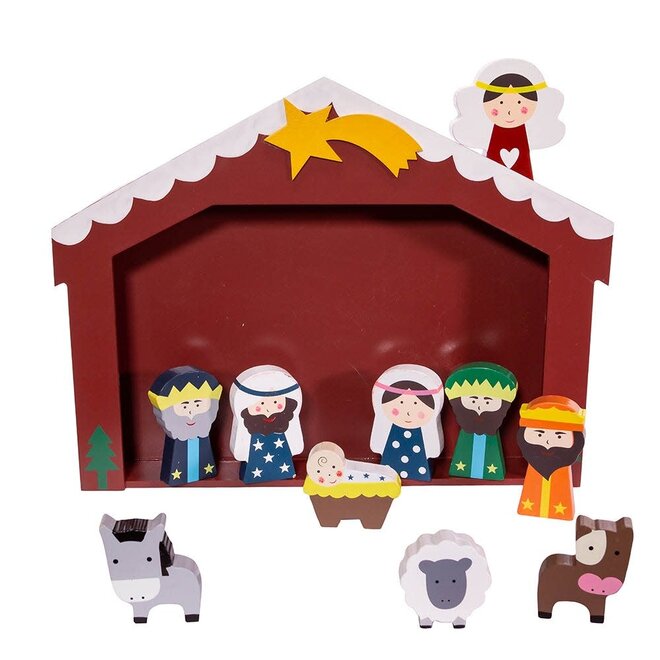Kurt Adler Children's Nativity Set with Stable