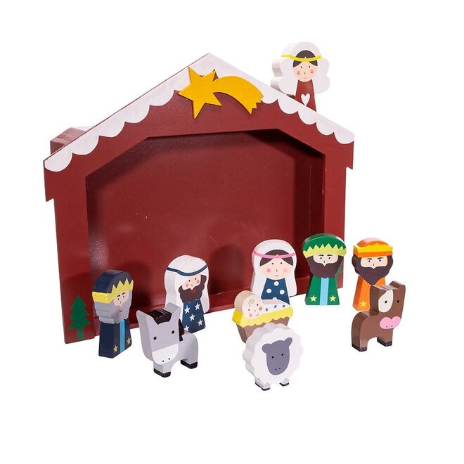Kurt Adler Children's Nativity Set with Stable