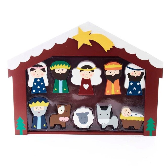 Kurt Adler Children's Nativity Set with Stable