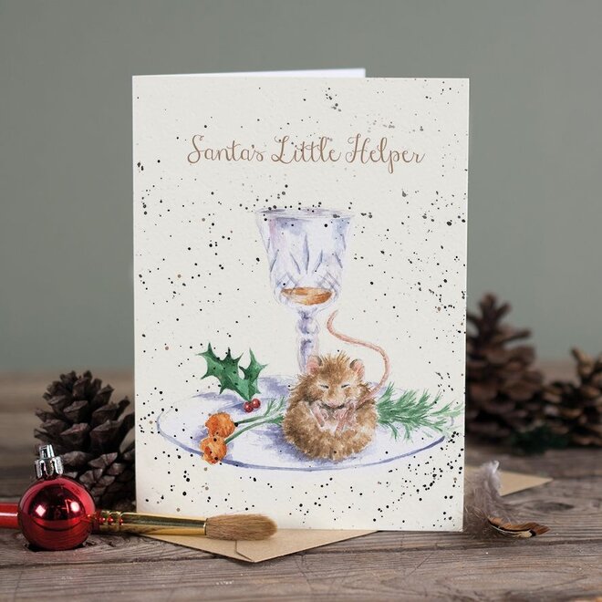 'Santa's Little Helper' Mouse Christmas Card