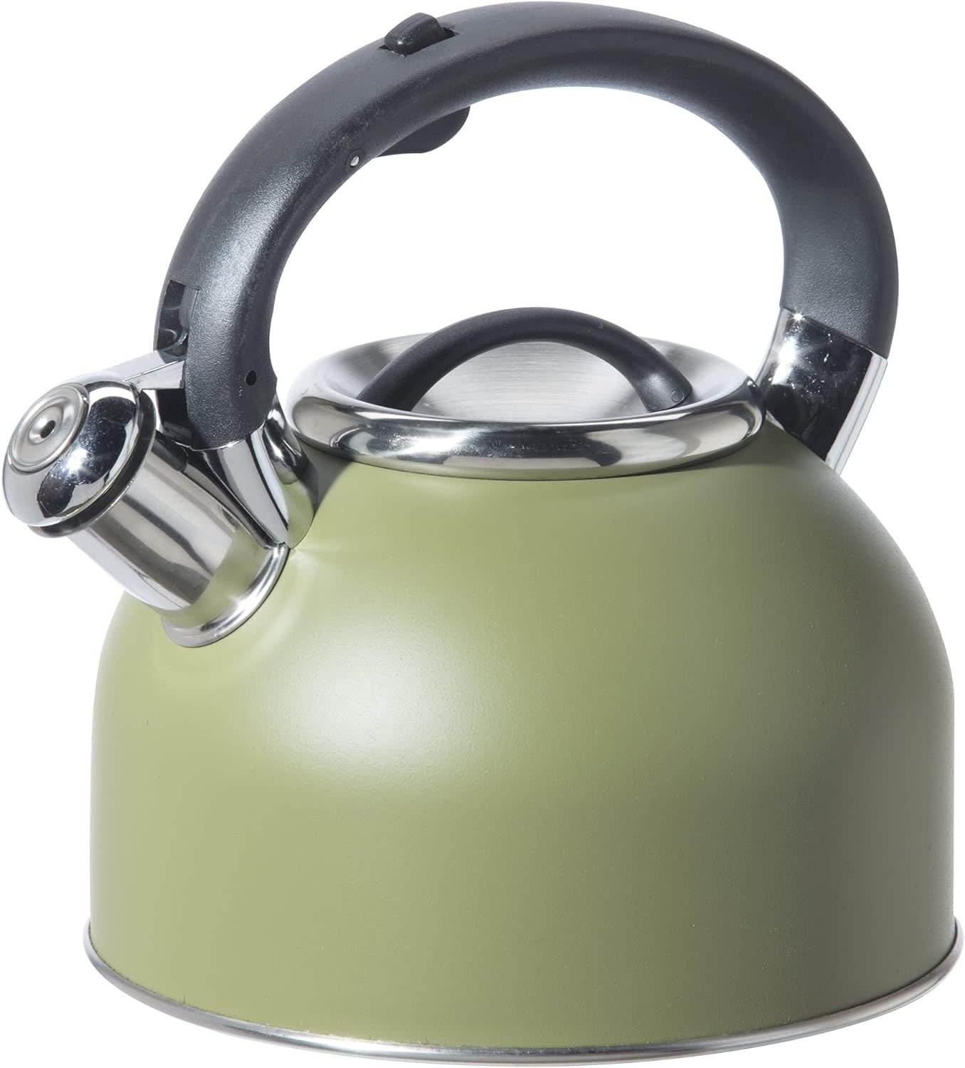 Oggi Stainless Steel 1.9L Whistling Tea Kettle Olive - British Isles