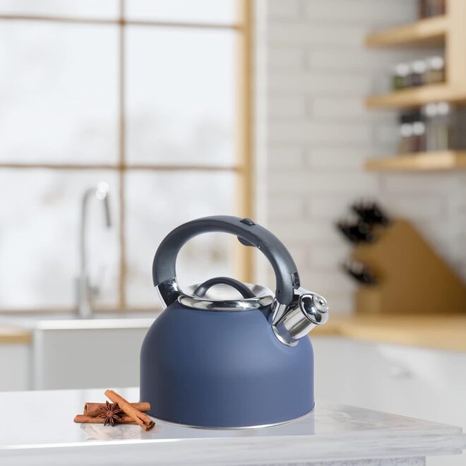 Oggi Stainless Steel Whistling Tea Kettle (Blue)