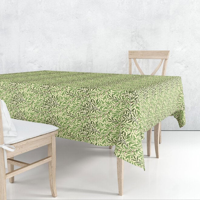 William Morris Gallery Willow Boughs Green 52" Square Acrylic Tablecloth