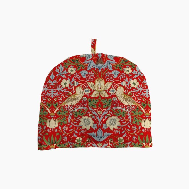 William Morris Gallery Strawberry Thief Red Tea Cosy