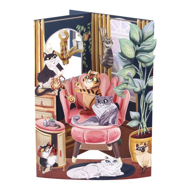 Lounging Cats Swing Card