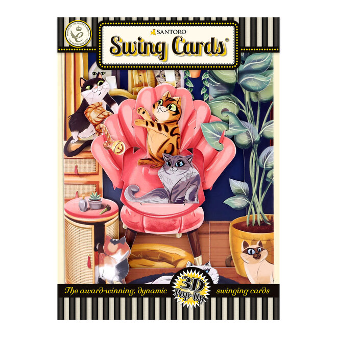 Lounging Cats Swing Card