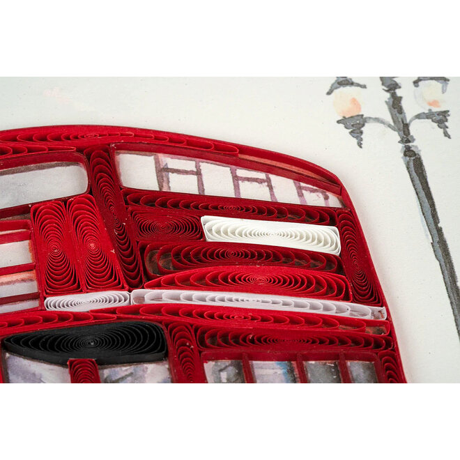 Red Double-Decker Bus Quilled Greeting Card