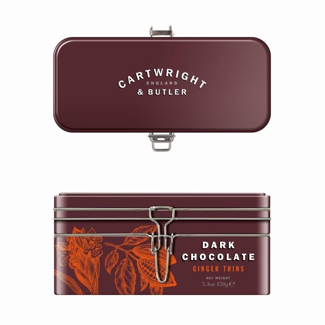 Cartwright & Butler Treasure Chest Tin with Dark Chocolate Ginger Thins