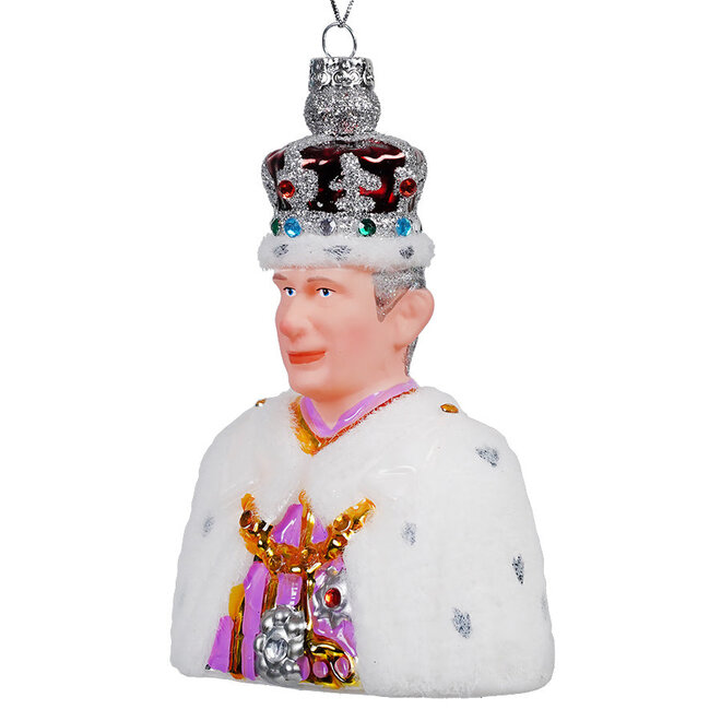 King Charles III Glass Ornament