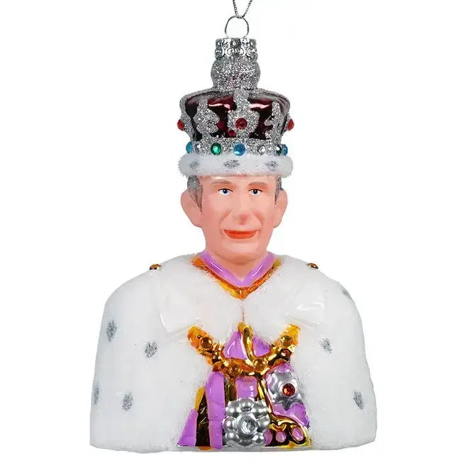 King Charles III Glass Ornament