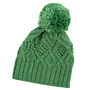 Aran Wool Bobble Hat (Green)