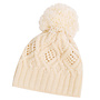 Aran Wool Bobble Hat (Cream)