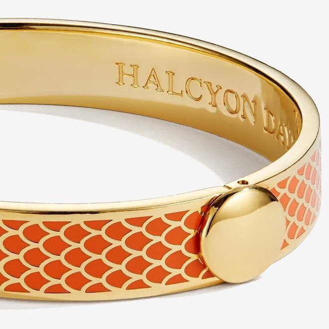 Salamander Orange & Gold Hinged Bangle