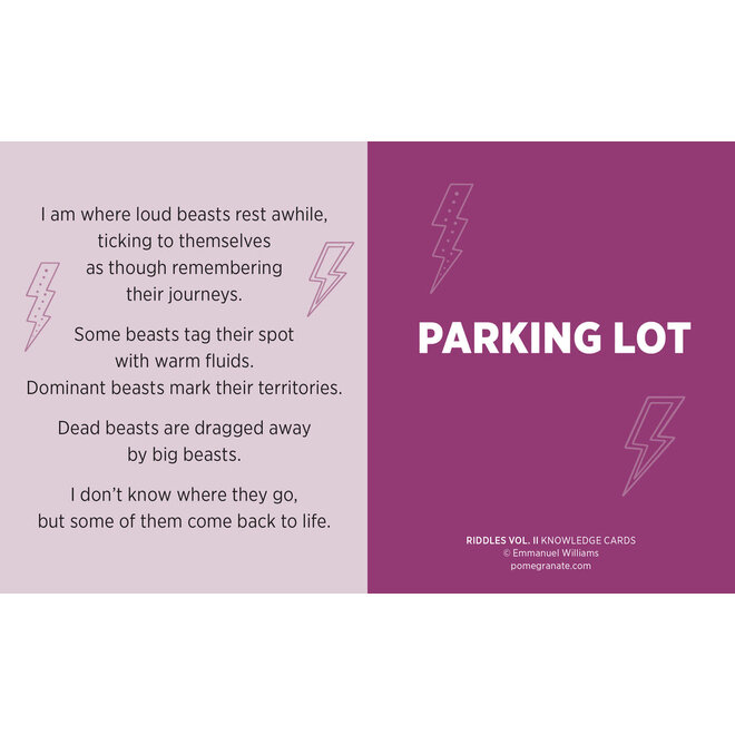 Riddles Volume II Knowledge Cards