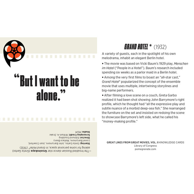 Great Lines from Great Movies Volume II Knowledge Cards