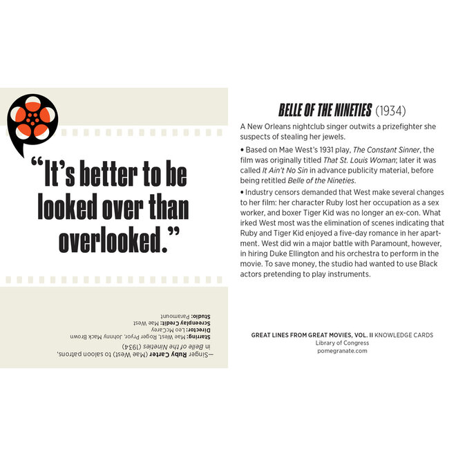 Great Lines from Great Movies Volume II Knowledge Cards