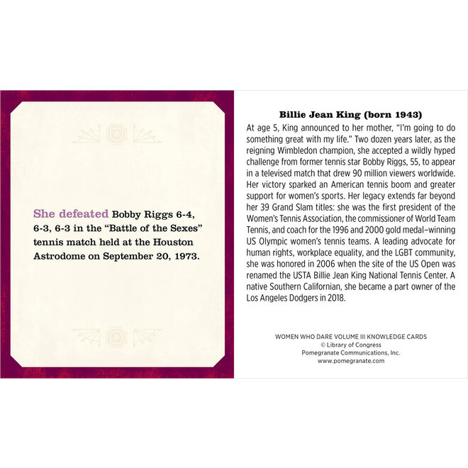 Women Who Dare, Volume III Knowledge Cards