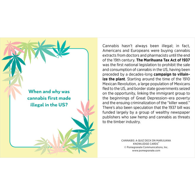 Cannabis: A Quiz Deck on Marijuana Knowledge Cards