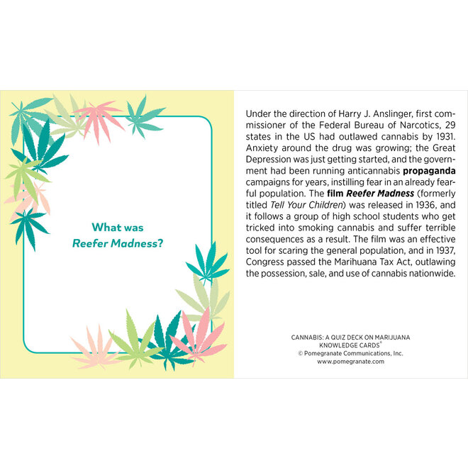 Cannabis: A Quiz Deck on Marijuana Knowledge Cards