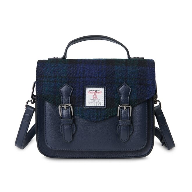 Harris Tweed Black Watch Mini Calton Satchel