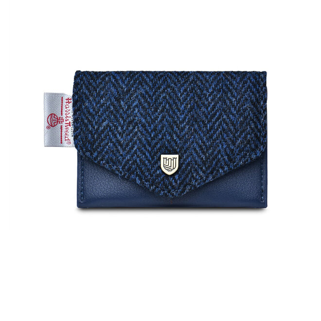 Harris Tweed Navy Herringbone Card Wallet