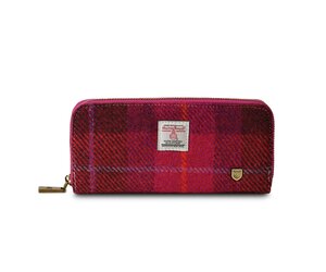 Islander UK Harris Tweed Fuchsia Tartan Long Purse British Isles